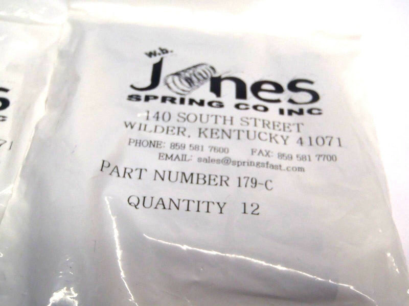 Lot of (4) W.B. Jones 179-C Extension Springs 0.343 OD, 0.025 Music Wire 12 Pack - Maverick Industrial Sales