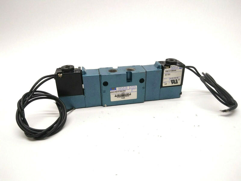 MAC Valves 825C-PM-612BA-552 Dual Solenoid Valve with PME-612BAAA 24V Coils - Maverick Industrial Sales