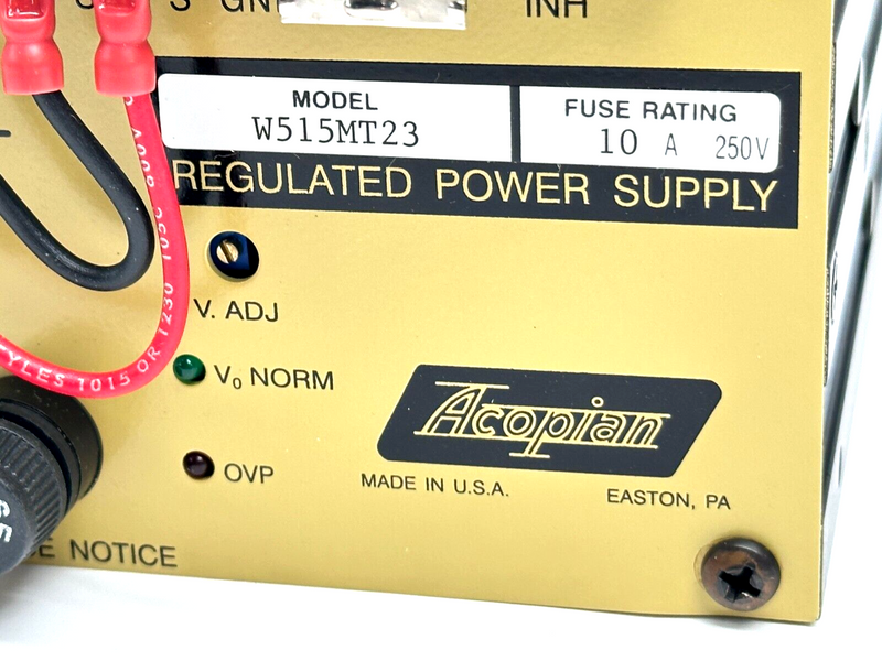 Acopian W515MT23 Regulated Power Supply 90-132V Input 23A 5-15V - Maverick Industrial Sales