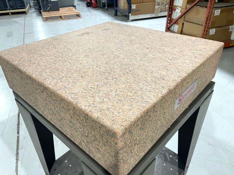 Starrett 24" x 24" x 6" Inspection Surface Plate, Grade A, Crystal Pink Granite - Maverick Industrial Sales