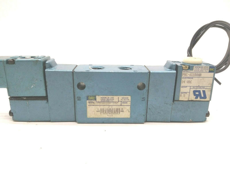 MAC Valves 825C-PM-611BA-552 Dual Solenoid Valve with PMC-611BAAA 24V Coil / 110 - Maverick Industrial Sales