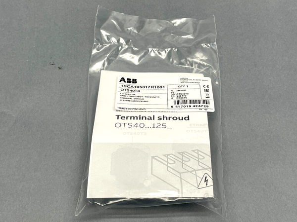 ABB OTS40T3 Terminal Switch Shroud Clear Cover 12x35x40mm 1SCA105317R1001 - Maverick Industrial Sales