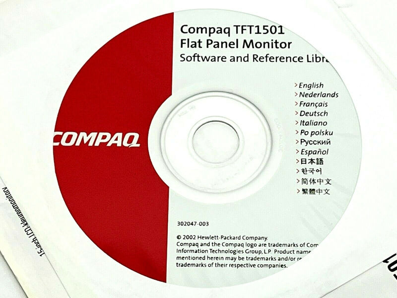 Compaq TFT1501 Flat Panel Monitor Software and Reference Library - Maverick Industrial Sales