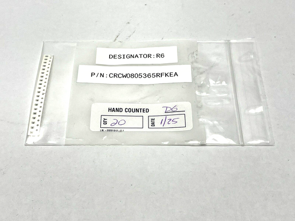 VISHAY CRCW0805365RFKEA Surface Mount Thick Film Resistor LOT OF 20 - Maverick Industrial Sales