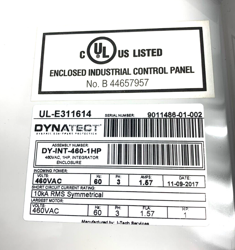 DynaTect DY-INT-460-1HP Heavy Duty Electrical Enclosure 11" x 12.5" x 6" Deep - Maverick Industrial Sales