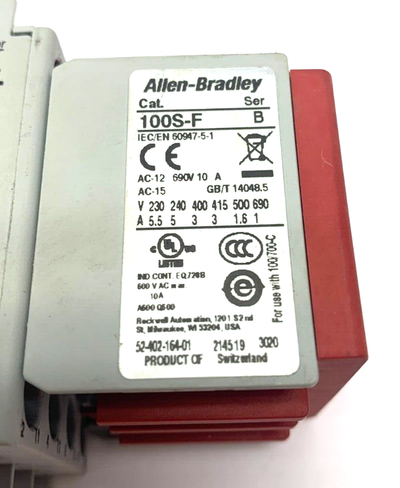 Allen Bradley 100S-C09EJ14C Ser. A Guardmaster A04 Safety Contactor BROKEN TOP - Maverick Industrial Sales