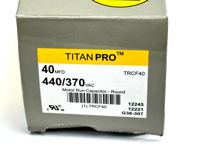 Titan Pro TRCF40 Motor Run Capacitor 40 MFD 440/370VAC - Maverick Industrial Sales