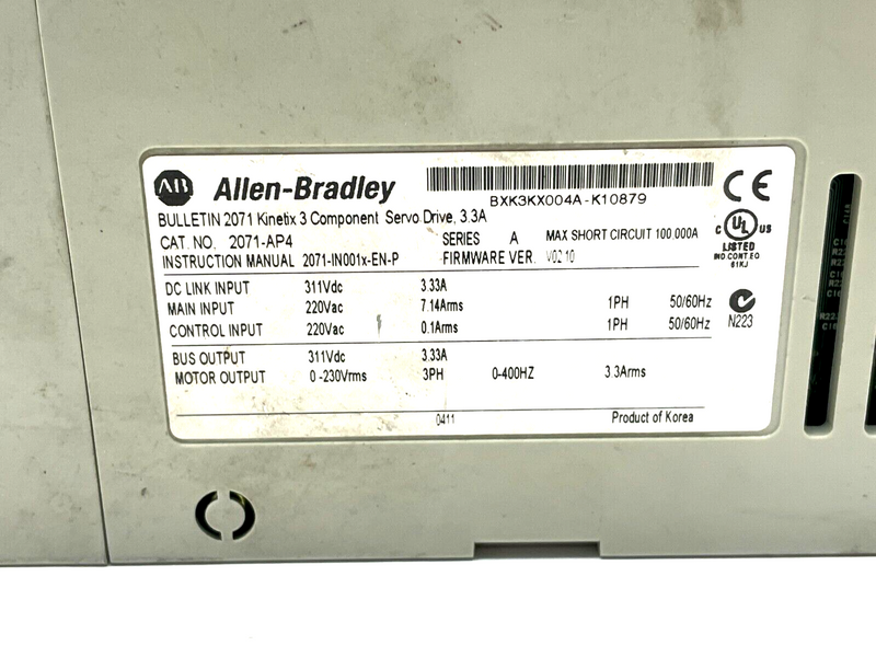 Allen Bradley Kinetix 2071-AP4 Ser. A Servo Drive 240VAC 1PH 400W 4.67A - Maverick Industrial Sales