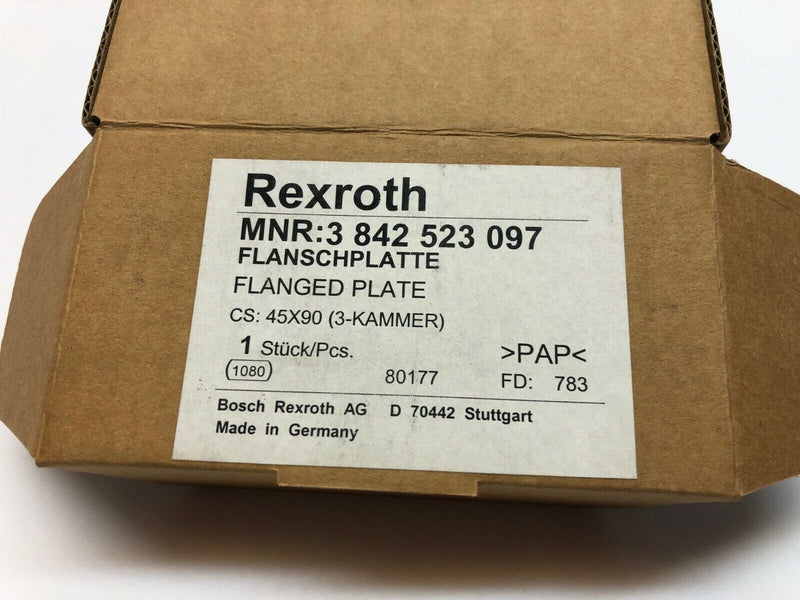 Bosch Rexroth 3842523097 Flanged Plate 45mm x 90mm - Maverick Industrial Sales