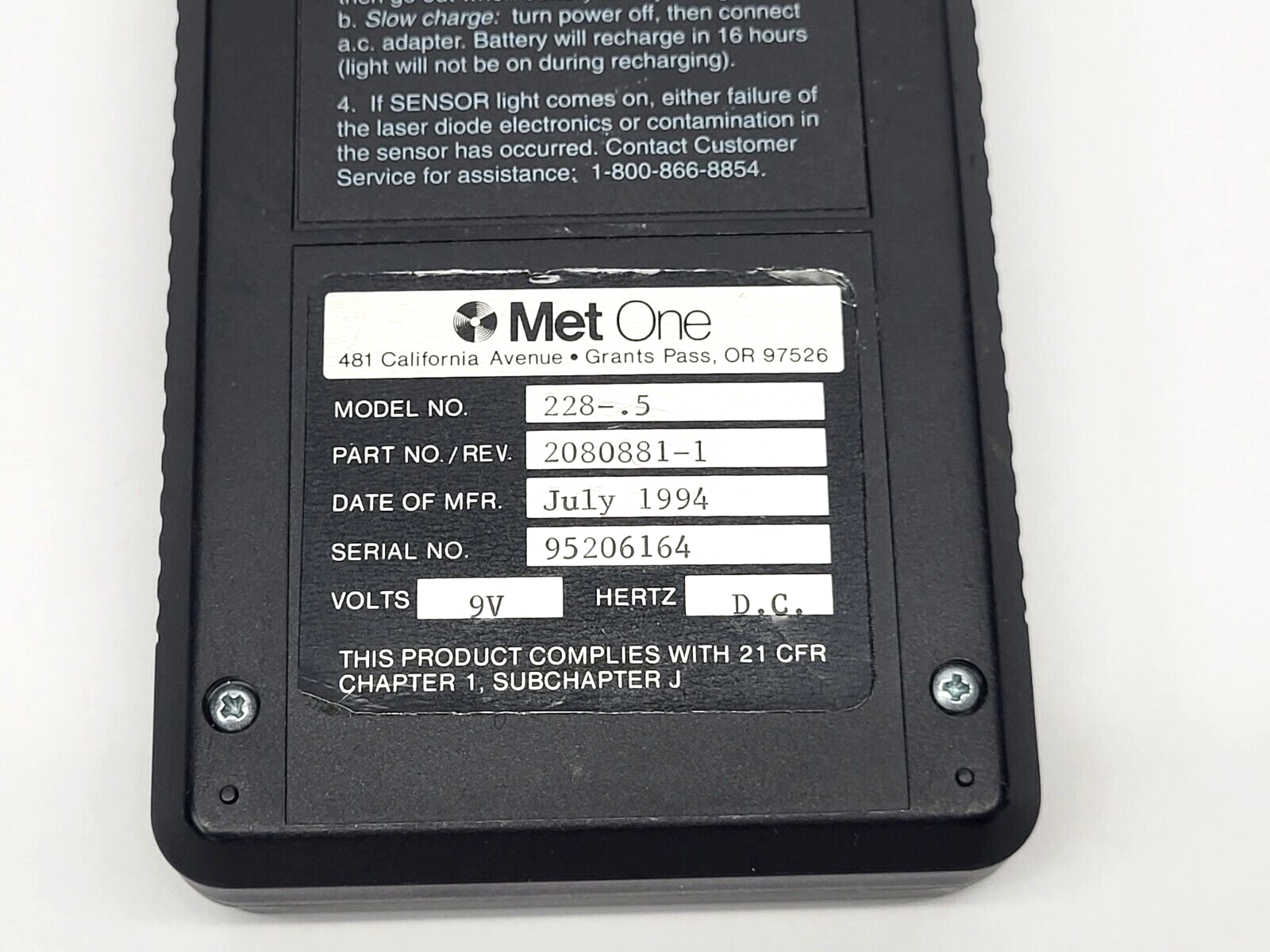 Met One 228-.5 Particle Concentration Meter 9V - Maverick Industrial Sales