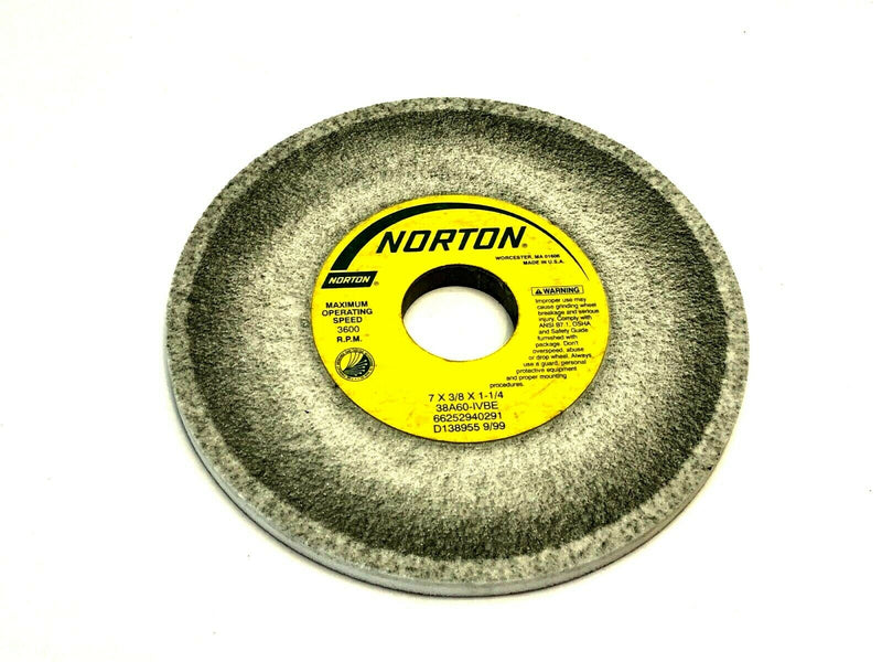 Norton 38A60-IVBE Grinding Wheels 1-1/4" Bore 3600 RPM LOT OF 5 - Maverick Industrial Sales