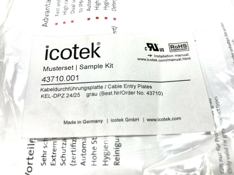 Icotek KEL-DPZ 24/25 Gray 147mm x 58mm x 14mm High Density Gland Plate - Maverick Industrial Sales