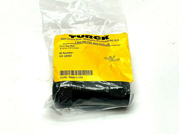 Turck B 4141-1 8-17MM Field Wireable Connector Female 7/8" Minifast U2-18362 - Maverick Industrial Sales