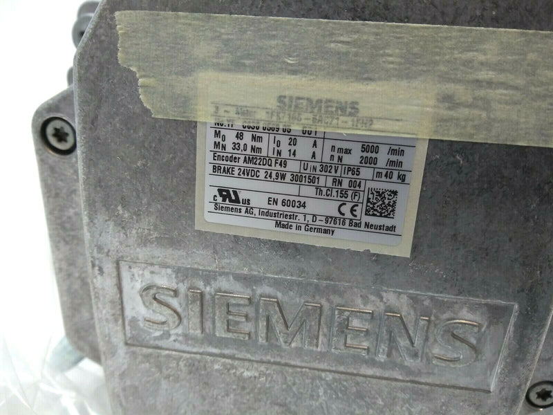 Siemens 1FK7105-5AC71-1FH2 SIMOTICS S Synchronous Servo Motor 48Nm 2000rpm - Maverick Industrial Sales