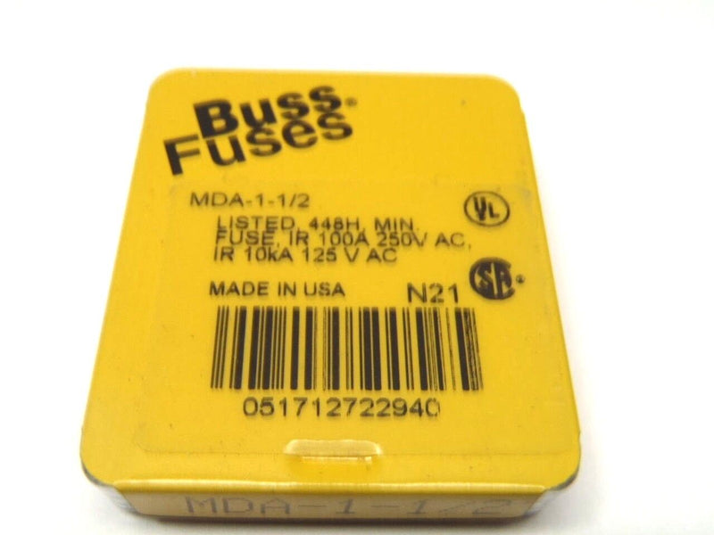 Bussmann MDA-1-1/2 448H Min Fuse 100A 250V AC 10kA 125V AC PACK OF 5 - Maverick Industrial Sales