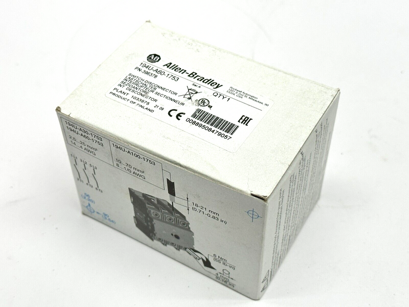 Allen Bradley 194U-A60-1753 Ser A Switch Disconnector 60A 3-Pole - Maverick Industrial Sales