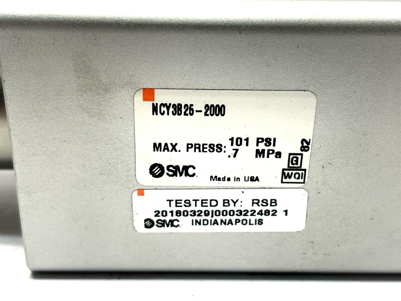 SMC NCY3B25-2000 Rodless Guided Cylinder - Maverick Industrial Sales