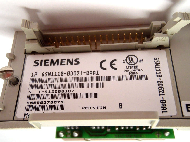 Siemens 6SN1118-0DG21-0AA1 Simodrive Control Unit T-S13000307 Version B - Maverick Industrial Sales