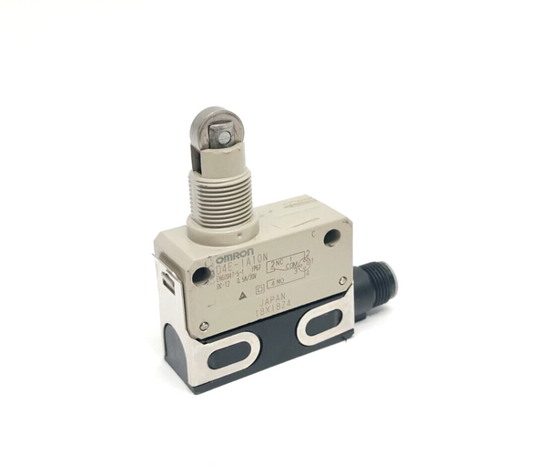 Omron D4E-1A10N Roller Plunger Limit Switch 1A at 30VDC SPDT - Maverick Industrial Sales