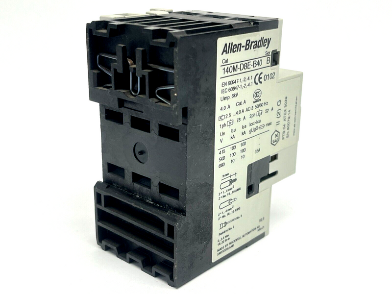 Allen Bradley 140M-D8E-B40 Ser B Motor Protector Circuit Breaker w/ 140M-C-A - Maverick Industrial Sales