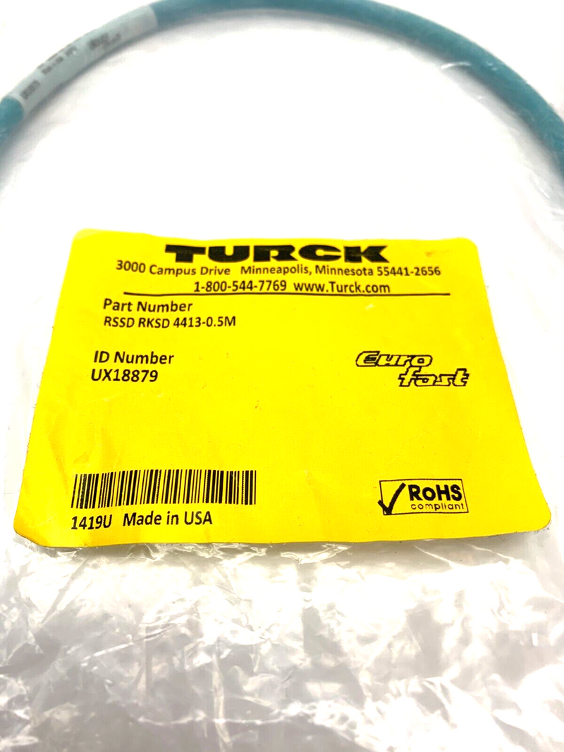 Turck RSSD RKSD 4413-0.5M Eurofast Ethernet Cordset UX18879 - Maverick Industrial Sales