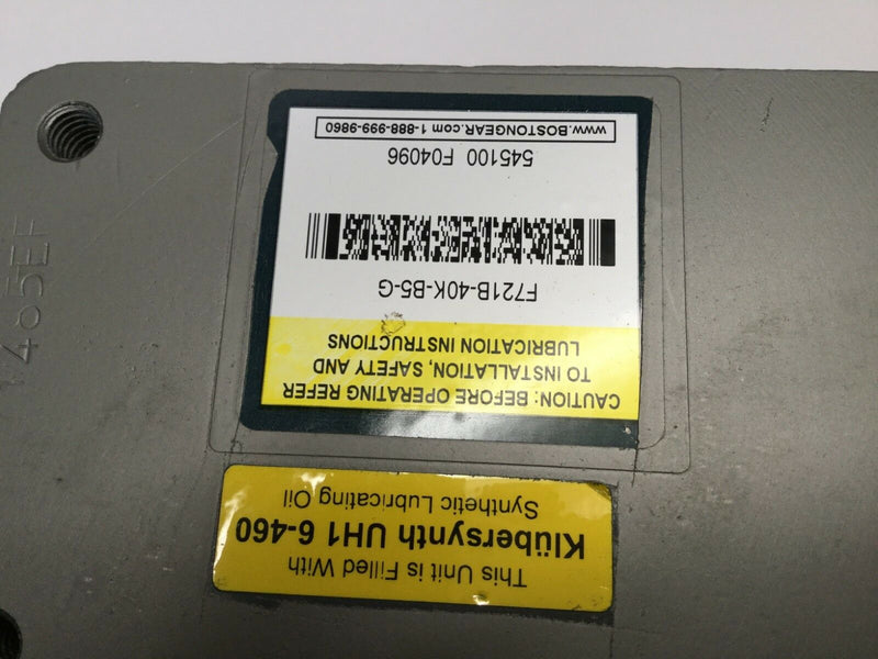 Boston Gear F721B-40K-B5-G Speed Reducer, Left, 40:1, 876 LB/IN - Maverick Industrial Sales