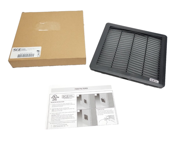 Saginaw Controls SCE-N12FGA66 Enclosure Exhaust Filter & Grille 10" x 10" Black - Maverick Industrial Sales