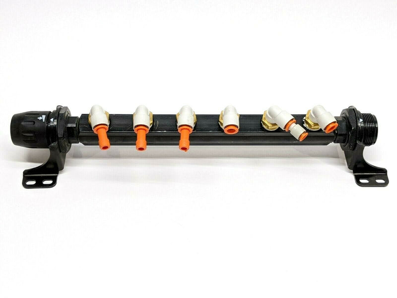 Transair 6 Port Manifold, Approx. 18" OAL, 4" Bracket Width, 3/4" Port Diameter - Maverick Industrial Sales