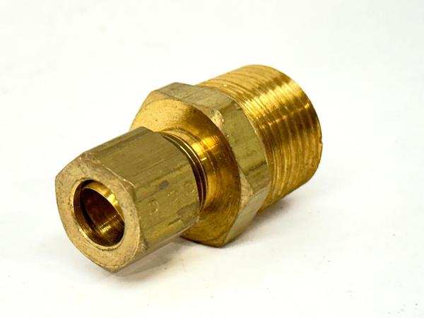 Parker 6MSC8N-B 3/8" OD Compression Tube x 1/2" MNPT Adaptor Brass - Maverick Industrial Sales