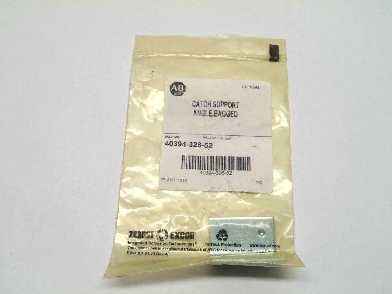 Allen-Bradley 40394-326-52 Catch Support Angle, Bagged - Maverick Industrial Sales