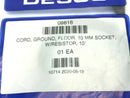 Desco 09818 Floor Mat Ground Cord 10mm Socket w/ Resistor 10' Cord - Maverick Industrial Sales