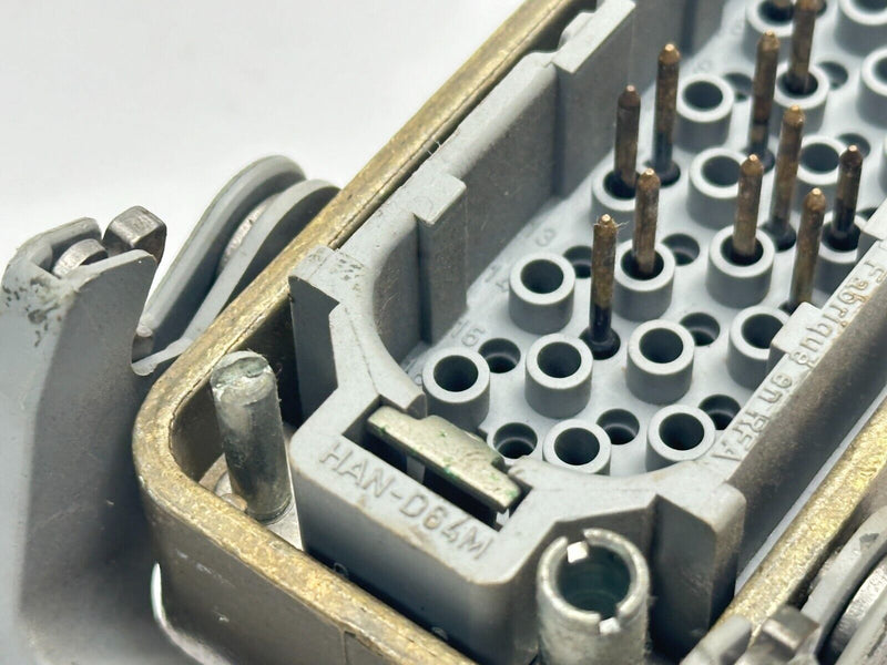 Harting 09210643001 Han D 64 Pos. M Insert Crimp HAN-D64M NO PINS w/ 0 ...