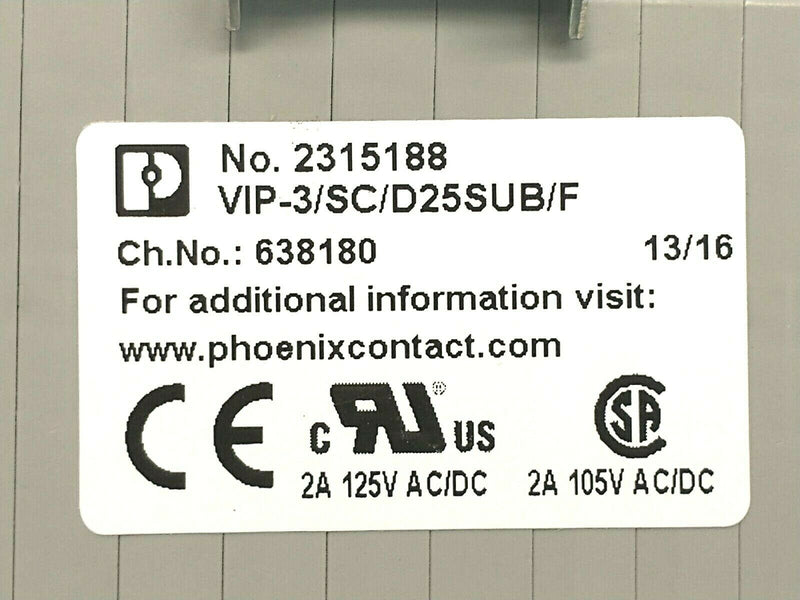 Phoenix Contact VIP-3/SC/D25SUB/F Varioface Interface Module DSUB 25-Pin 2315188 - Maverick Industrial Sales