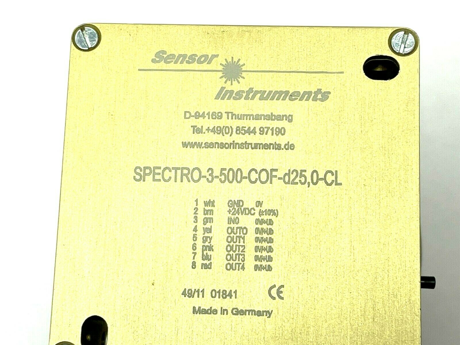 Sensor Instruments SPECTRO-3-500-COF-d25,0-CL True Color Laser Sensor - Maverick Industrial Sales