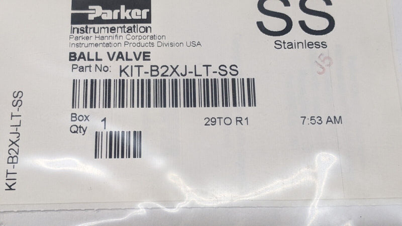 Parker KIT-B2XJ-LT-SS Ball Valve Stem Seal Kit - Maverick Industrial Sales