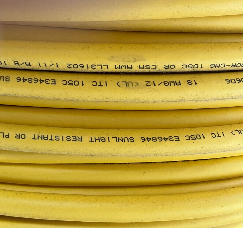 Turck RF50606 Cable 12X18 AWG Yellow PVC 600V CSA AWM I/II A/B 105C 110m - Maverick Industrial Sales