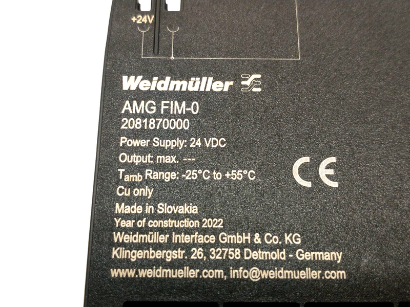 Weidmuller 2081870000 Supply Module 24VDC AMG FIM-0 - Maverick Industrial Sales