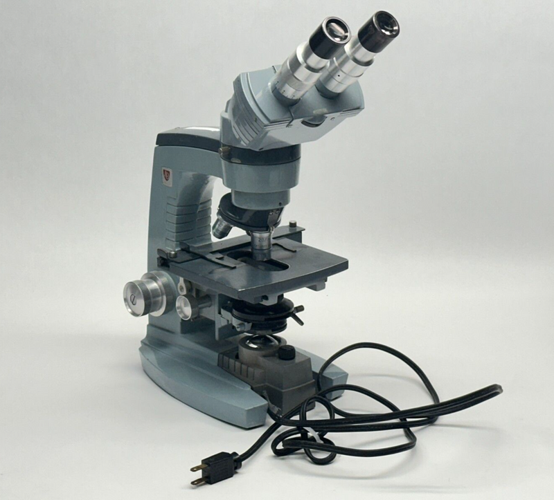 American Optical 1062-1 Spencer Binocular Microscope w/ 4 Objectives Illuminator - Maverick Industrial Sales