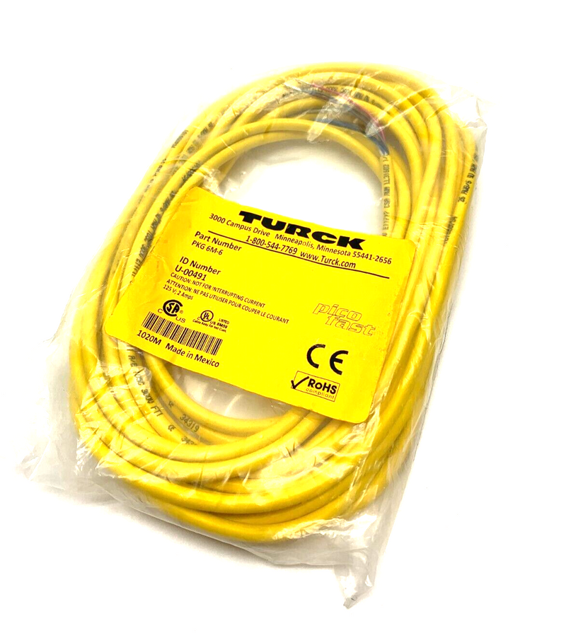 Turck PKG 6M-6 Picofast Cordset U-00491 - Maverick Industrial Sales