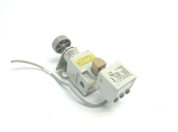 SMC IR1020-N01B Regulator and ISE40A-N01-T-P Digital Pressure Switch - Maverick Industrial Sales