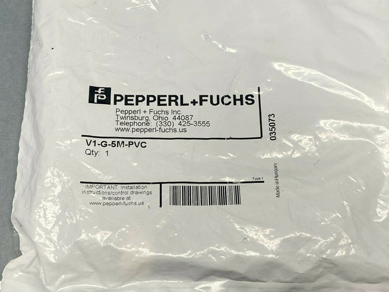 Pepperl+Fuchs V1-G-5M-PVC Single Ended Female Cordset 5 Meter 035073 - Maverick Industrial Sales