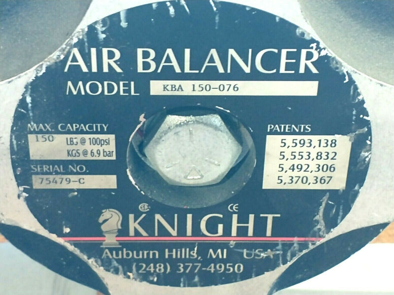 Knight Global KBA150-076 Single Cable Pneumatic Balancer 150Lbs 76in Travel - Maverick Industrial Sales