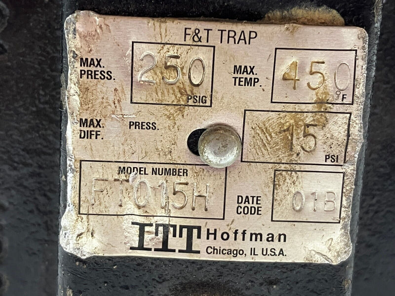 ITT Hoffman FT015H Float & Thermostatic Trap 250 PSIG Max Press - Maverick Industrial Sales