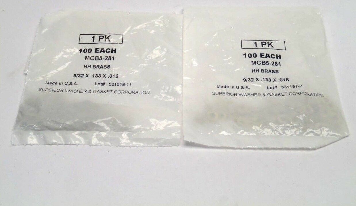 Lot of (183) Superior Washer 531197-7 / MCB5-281 HH Brass 9/32 X .133 X .018 - Maverick Industrial Sales