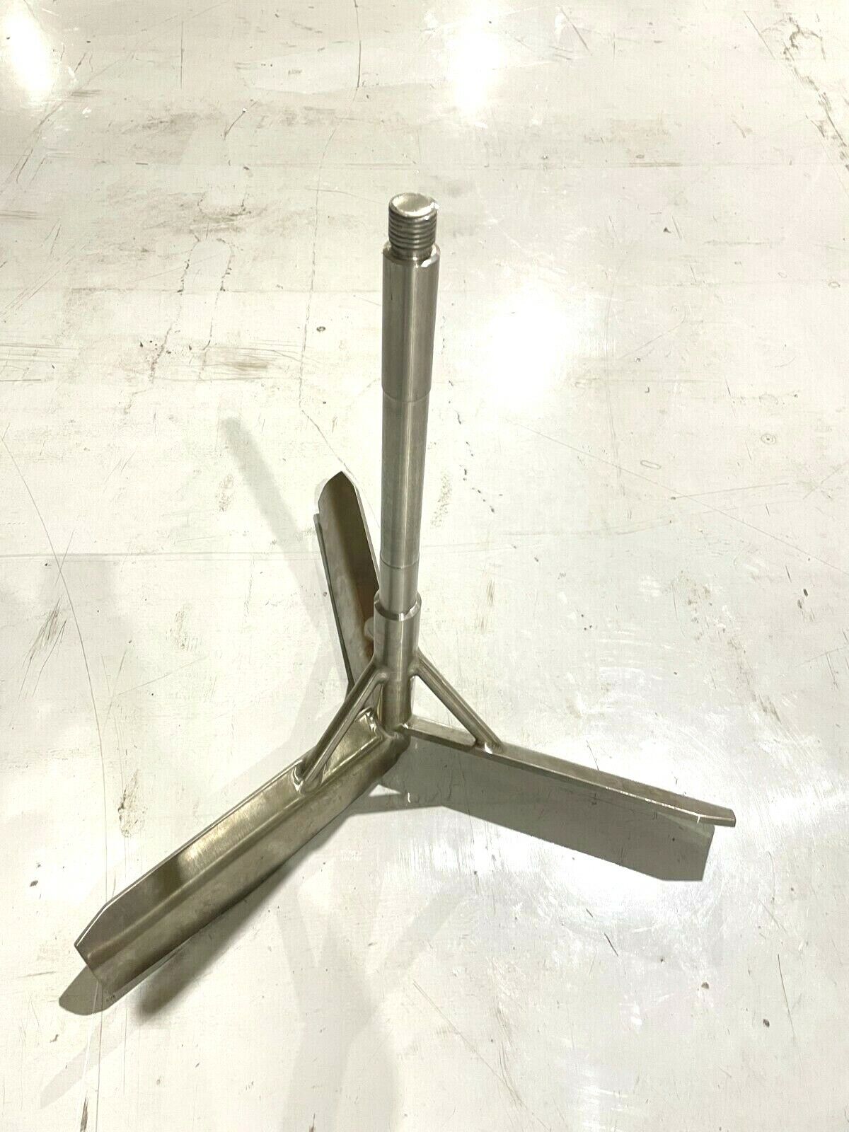 Stainless Steel APV Tank Agitator Mixing Blade, 29" Dia, 26" Shaft - Maverick Industrial Sales