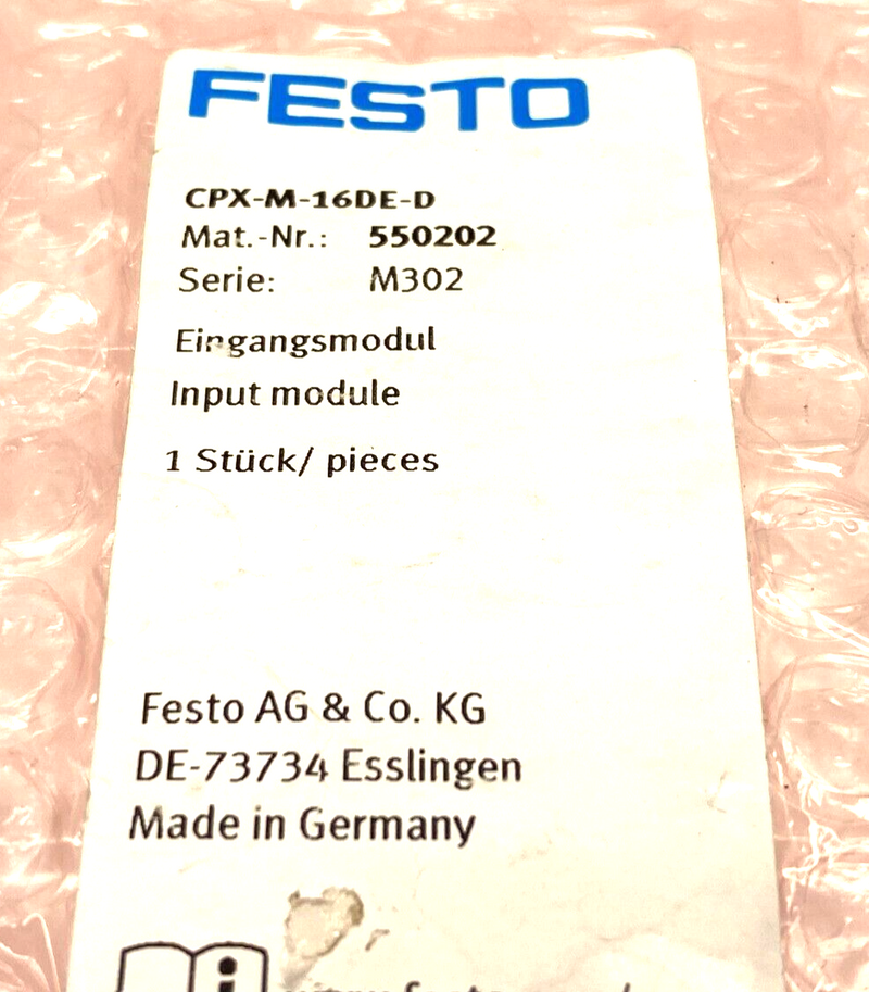 Festo CPX-M-16DE-D Input Module 550202 - Maverick Industrial Sales