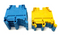 Entrelec M 4/6 5116 Terminal Block 4mm 600V 25A Six Blue One Yellow LOT OF 7 - Maverick Industrial Sales