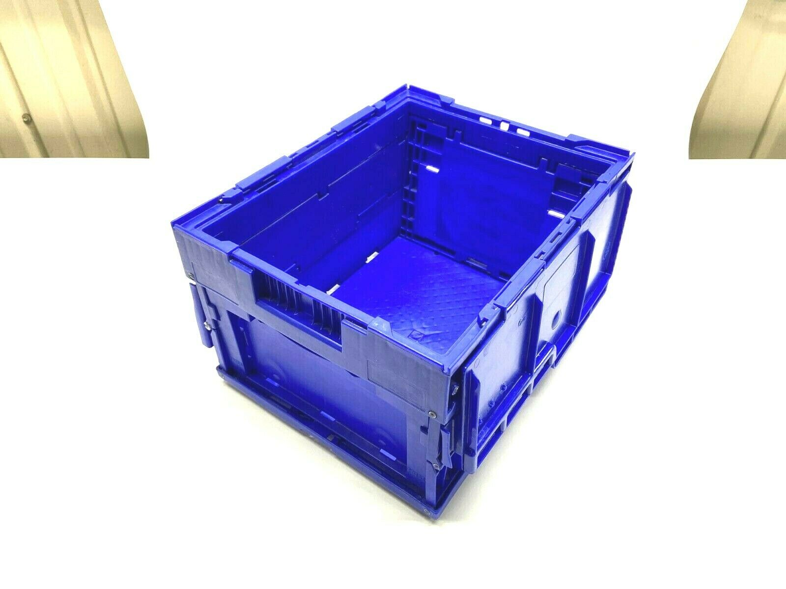 Lewis Systems FA1215-089 5.3 Gal Blue 15 x 12 x 9" Folding Transport Crate - Maverick Industrial Sales