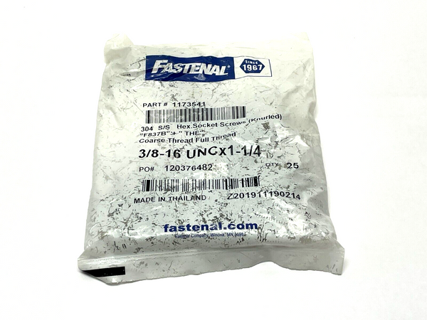 Fastenal 1173541 Socket Head Cap Screw 3/8"-16 x 1-1/4"L 5/16" LOT OF 25 - Maverick Industrial Sales