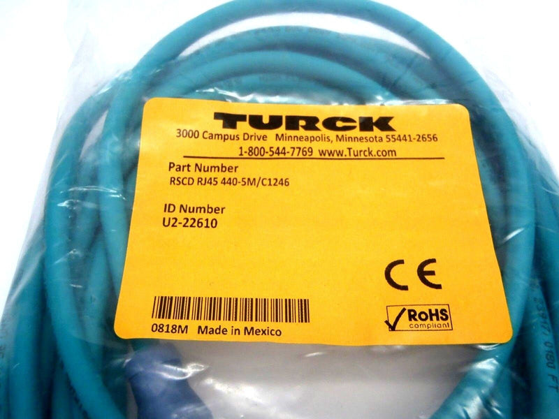 Turck RSCD RJ45 440-5M/C1246 ID Network Hybrid Male M12 to RJ45 5m U2-22610 - Maverick Industrial Sales